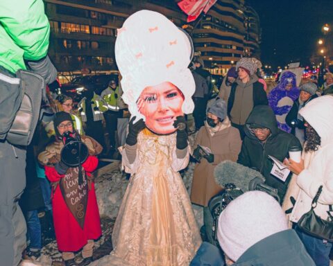 Marie Antoinette-Clad Protesters Criticize 'Melania' Documentary at Kennedy Center