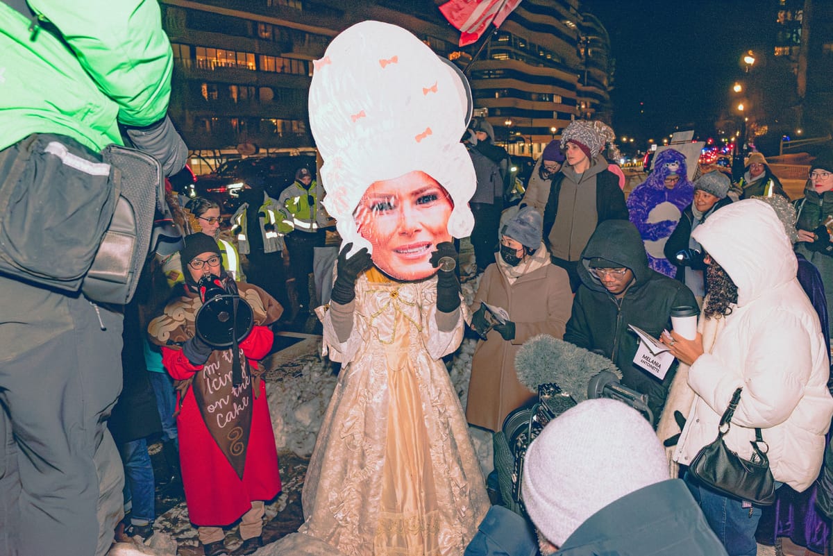 Marie Antoinette-Clad Protesters Criticize 'Melania' Documentary at Kennedy Center
