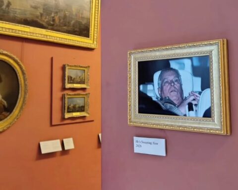 Activists Display Arrest Image of Prince Andrew at Louvre