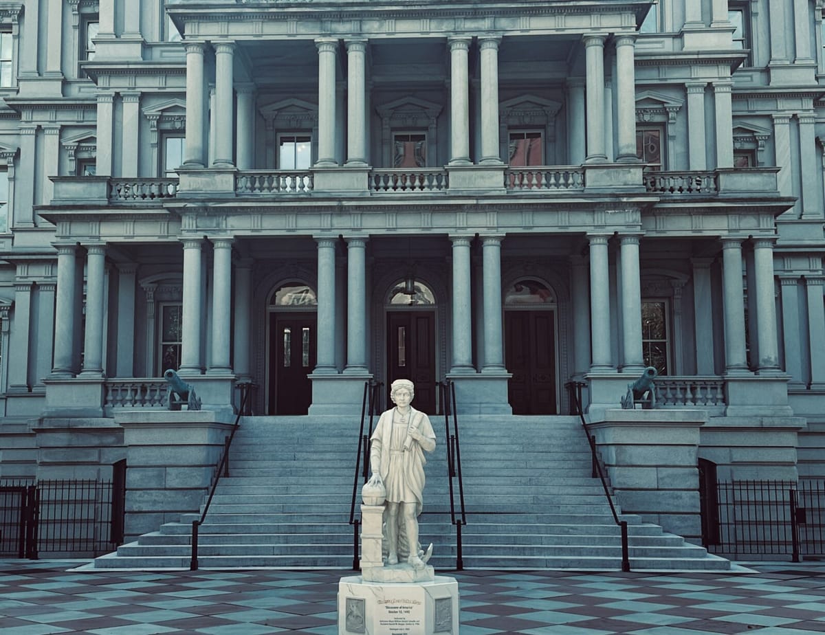 Trump Installs Controversial Columbus Statue Near White House