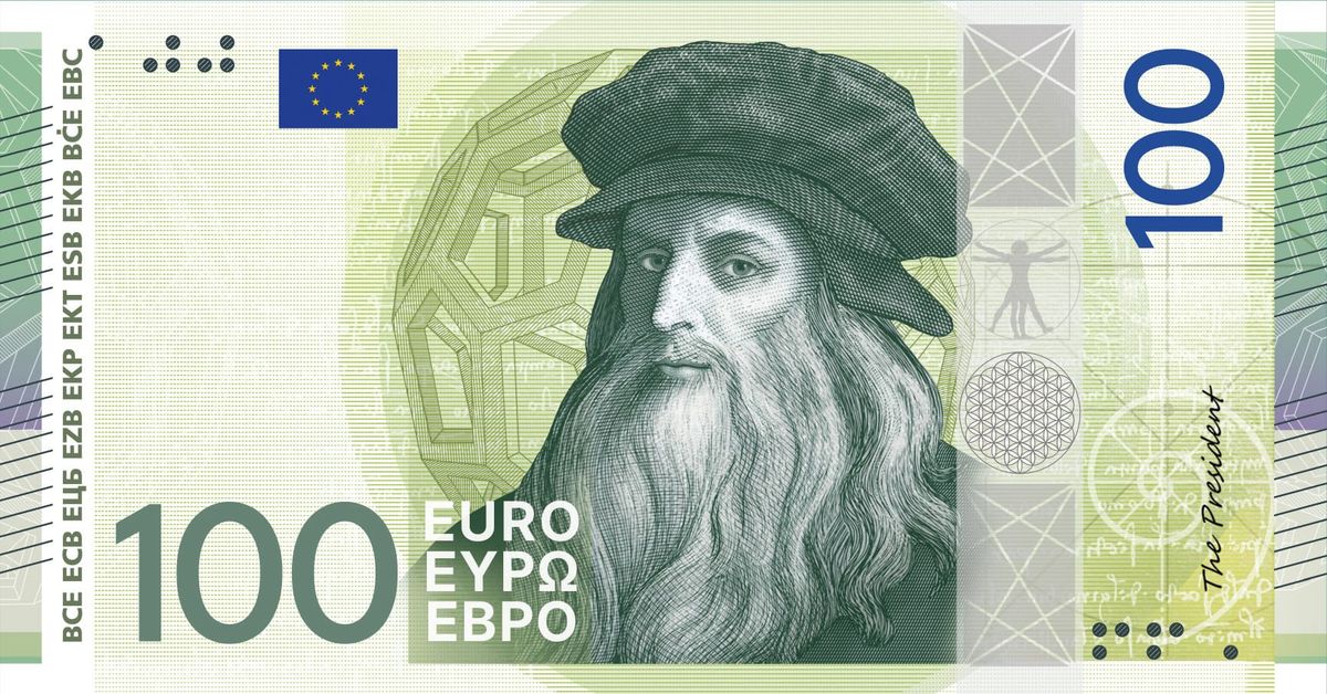 Europeans to Weigh New Leonardo da Vinci 100-Euro Banknote Design